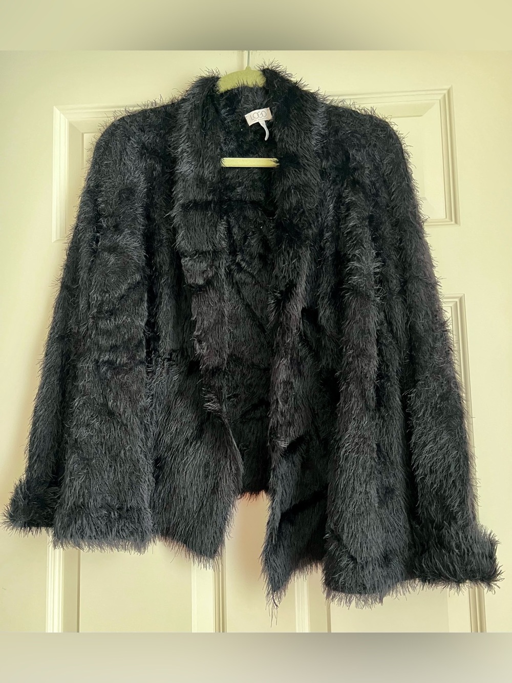 Logo Black Faux Fur Jacket for Women